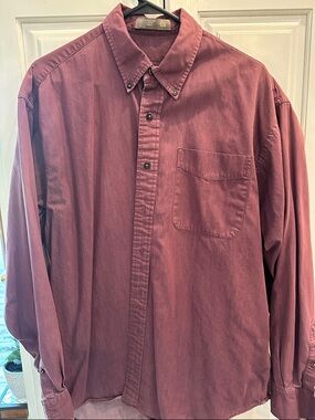 Haggar Men's Long-Sleeve Button-Down Shirt in Dusty Rose